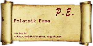 Polatsik Emma névjegykártya